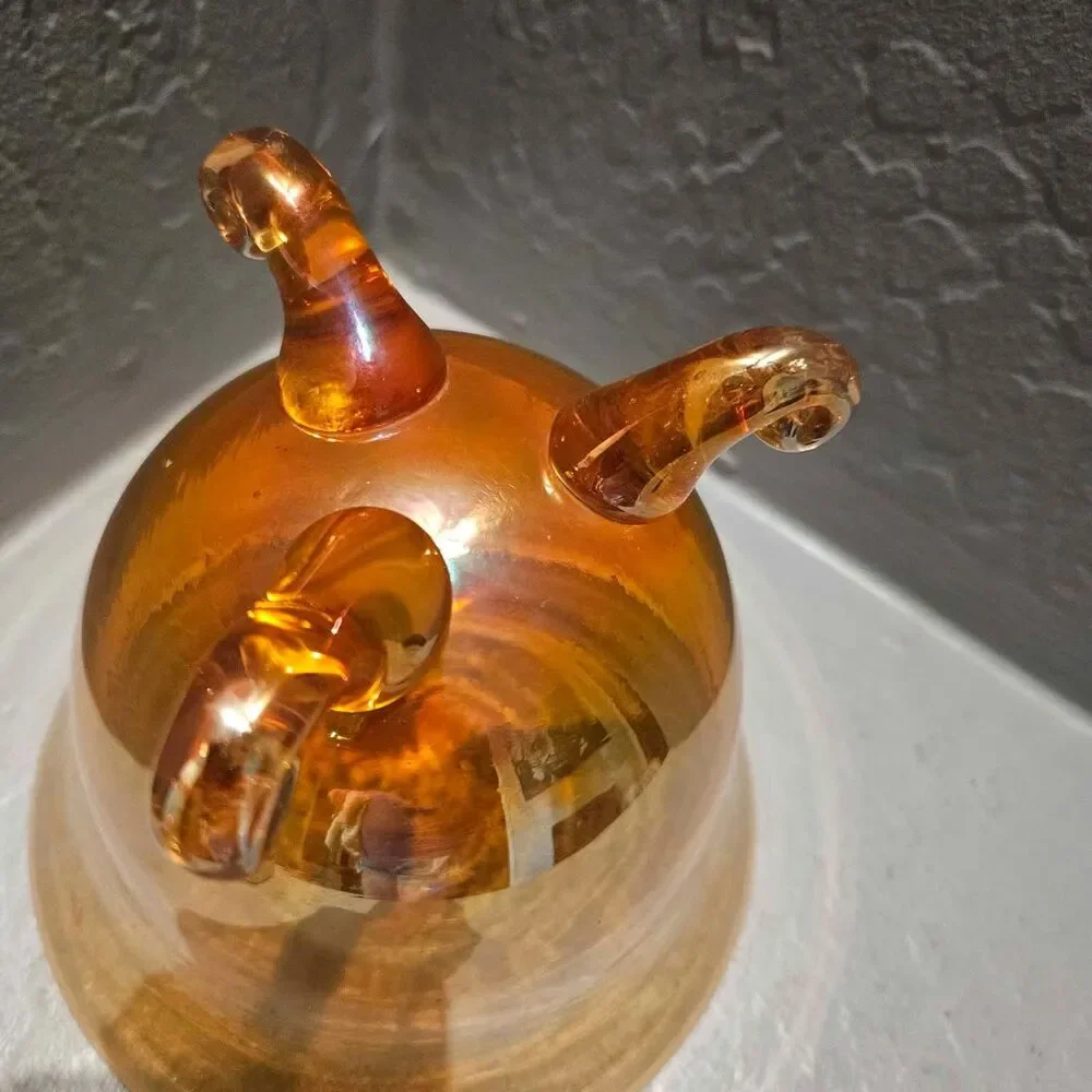 Art Glass Persimmon Candy Dish Vase 6